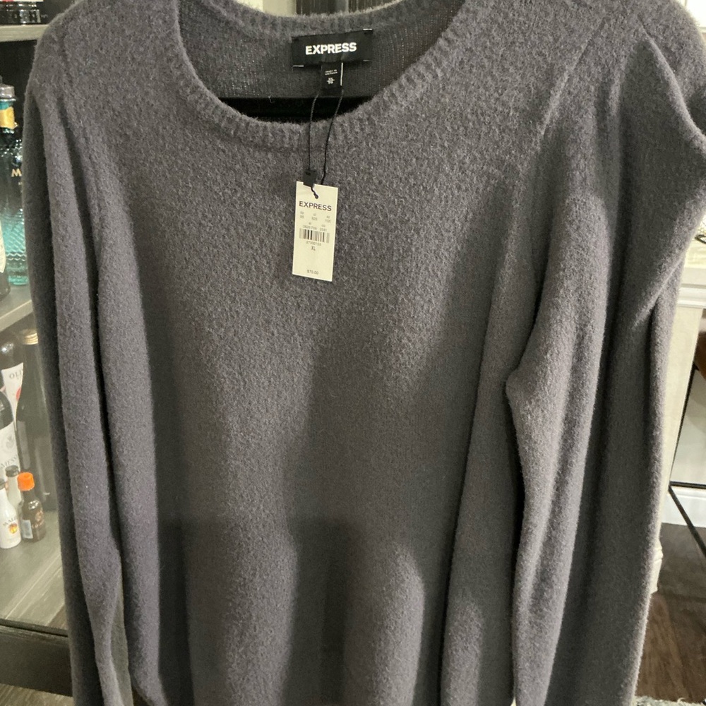 Express Charcoal Knit Pullover